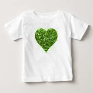 St. Patrick's Day, irisches, glitzerndes Herz Baby T-shirt