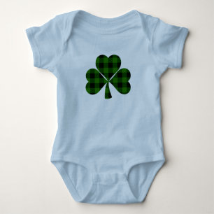 St. Patrick's Day, irisches kariertes Kleeblatt Baby Strampler