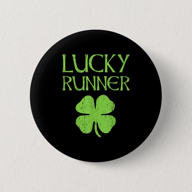 St. Patrick's Day Irisches Laufen für Glückspilze  Button (Vorderseite)