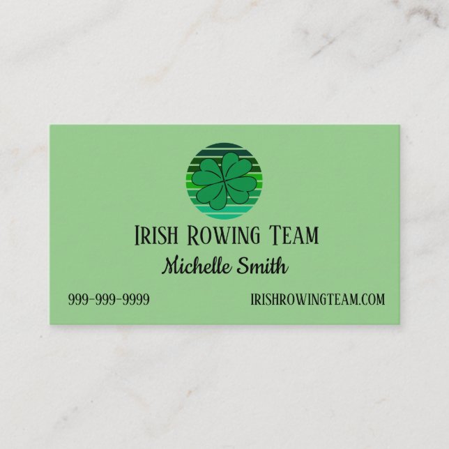 St. Patrick's Day Irish 4 Leaf Clover Retro Visitenkarte (Vorderseite)
