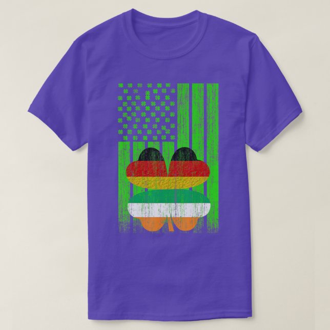 St Patricks Day Irish American Flag - Irish German T-Shirt (Design vorne)