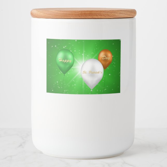 St. Patrick's Day Irish Balloons - Container Label Lebensmitteletikett (Vorderseite)