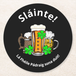 ST PATRICKS DAY Irish Bers Runder Pappuntersetzer