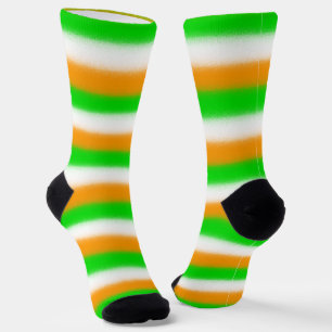 St Patrick's Day Irish Colors: Orange Green White Socken