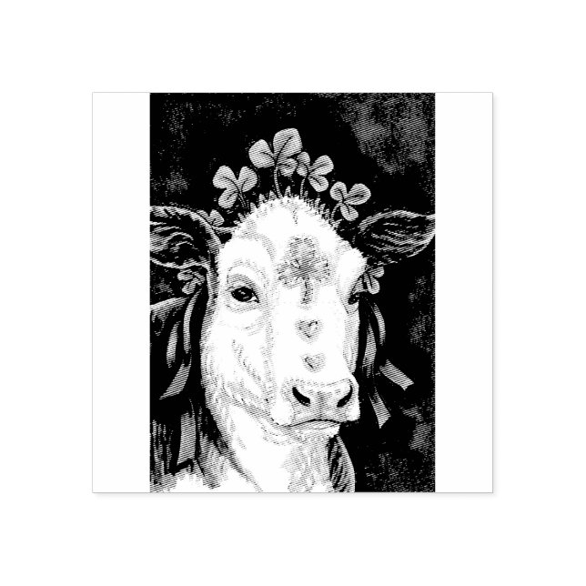 ST. PATRICK'S DAY IRISH COW, FARM RUBBER BRIEFMARK GUMMISTEMPEL (Prägung)