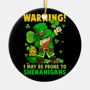 St Patricks Day Irish Dabbing Leprechaun St Patric Keramik Ornament