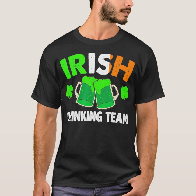 St Patricks Day IRISH DRINKING TEAM Irland Fahne T-Shirt (Vorderseite)