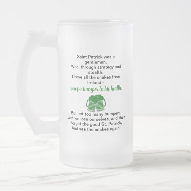 St. Patrick's Day Irish Drinking Toast Beer Mug (Gauche)