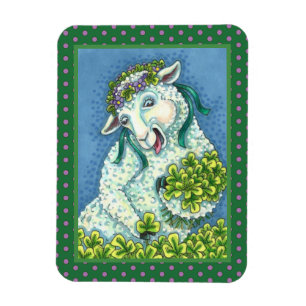 ST. PATRICK'S DAY IRISH EWE, SHEEP & KLEEBLATTS MAGNET