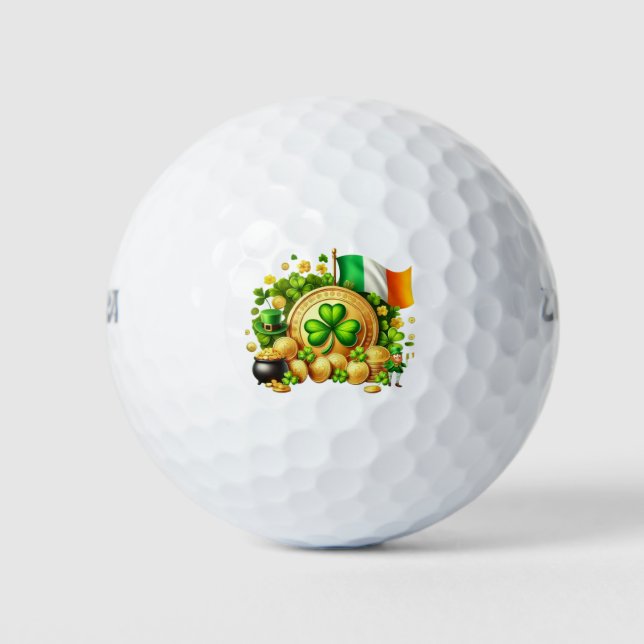 St. Patrick's Day Irish Flag and Kleeblatt Golfball (Vorderseite)