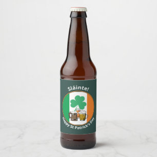St Patricks Day Irish Flag Bierflaschenetikett
