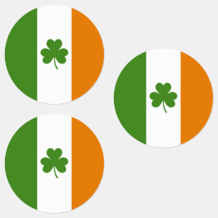 St Patrick's Day Irish Flag mit Kleeblatt Clover Etiketten