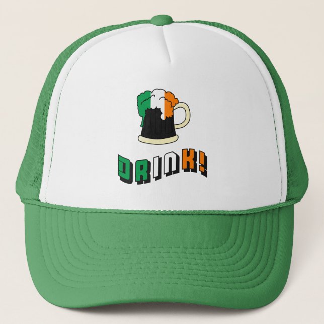 St Patricks Day Irish Funny Niedlich Drink Beer Truckerkappe (Vorderseite)