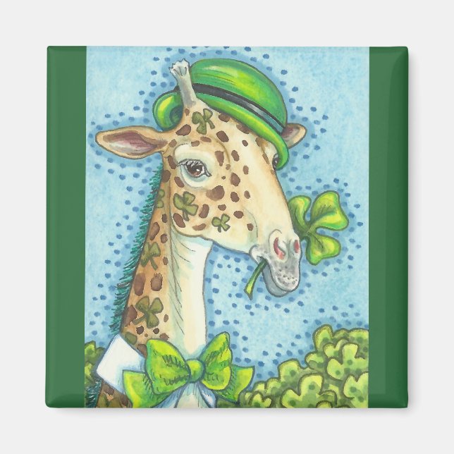 ST. PATRICK'S DAY IRISH GIRAFFE MAGNET Square (Vorne)