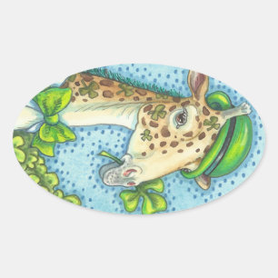 ST. PATRICK'S DAY IRISH GIRAFFE STICKERS *Blatt