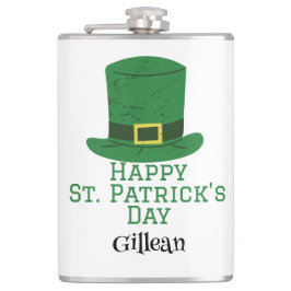 St. Patrick's Day Irish Green Hut Glück Kleeblatt Flachmann