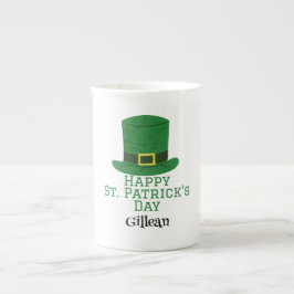 St. Patrick's Day Irish Green Hut Glück Kleeblatt Prozellantasse