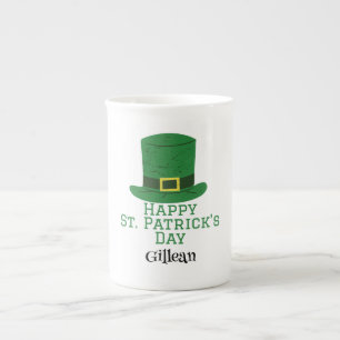 St. Patrick's Day Irish Green Hut Glück Kleeblatt Prozellantasse