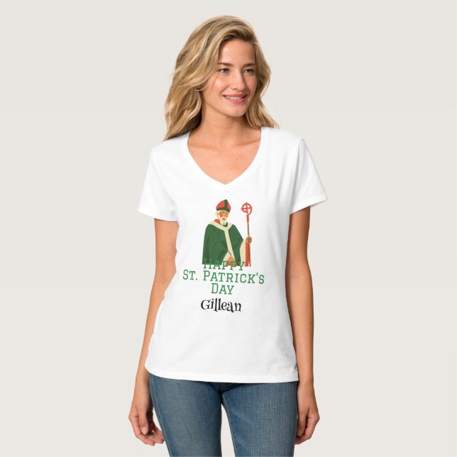 St. Patrick's Day Irish Green Hut Glück Kleeblatt T-Shirt (Vorderseite Vollansicht)