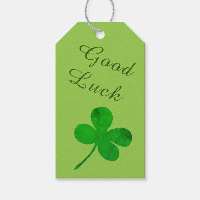 St Patricks Day Irish Green Kleeblatt Viel Glück Geschenkanhänger (Vorderseite)