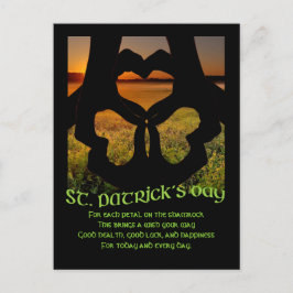 St. Patricks Day Irish Hand Heart Kleeblatt postcd Postkarte
