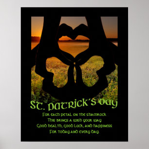 St Patricks Day Irish Hand Heft Kleeblatt S Poster