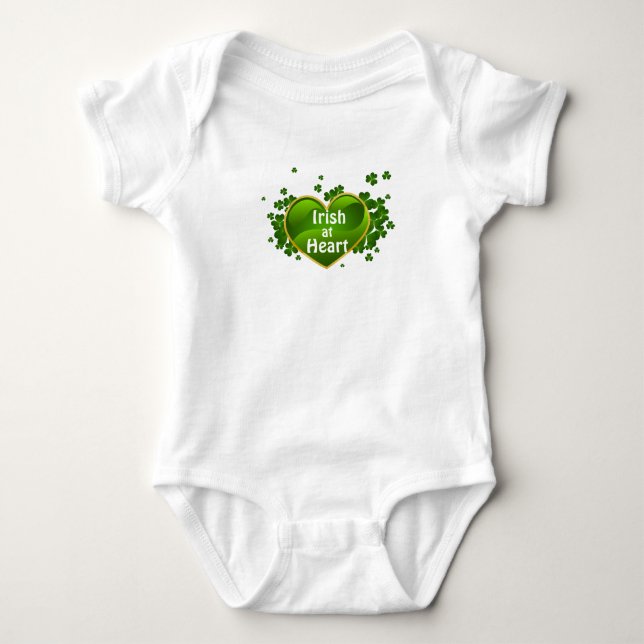 St. Patrick's Day Irish im Heart Baby Bodysuit Strampler (Vorderseite)