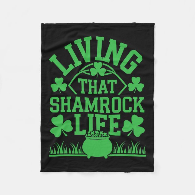 St Patricks Day Irish Kleeblatt Shenanigan Irland Fleecedecke (Vorderseite)