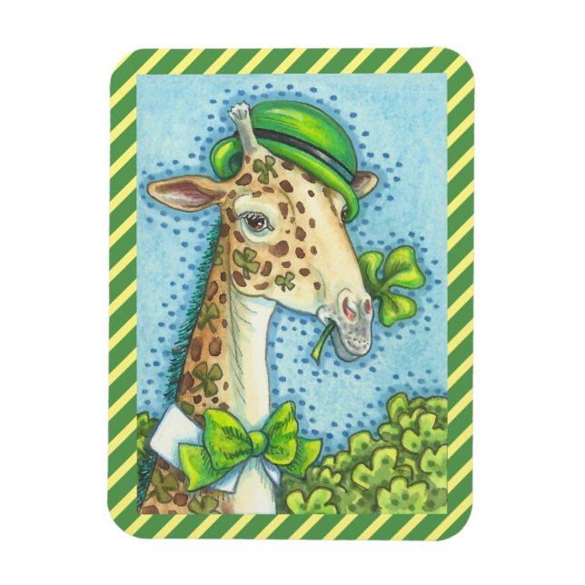 ST. PATRICK'S DAY IRISH LEPRACHAUN GIRAFFE MAGNET (Vertikal)
