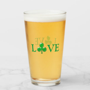 St. Patrick's Day Irish Liebe Green Clover Kleebla Glas