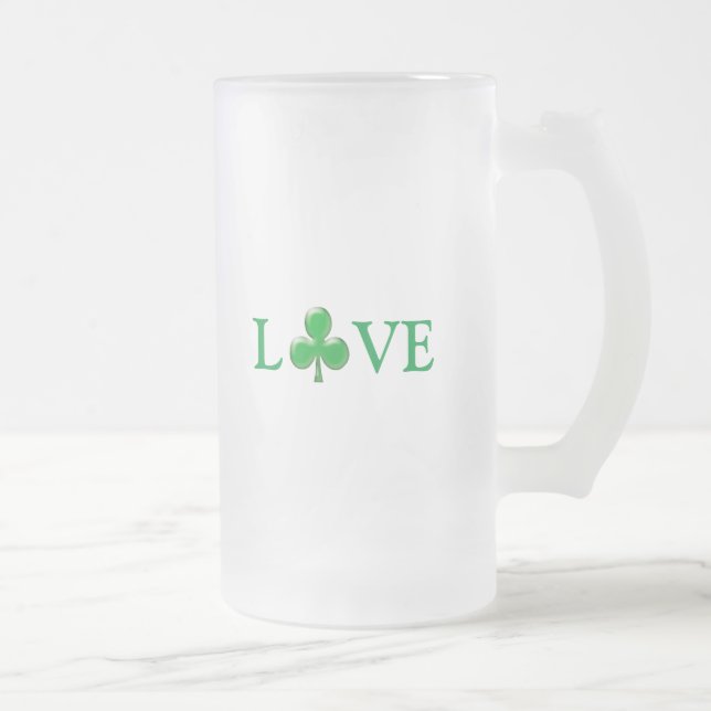 St. Patrick's Day Irish Liebe Green Clover Kleebla Mattglas Bierglas (Rechts)