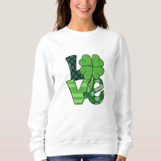St. Patrick's Day Irish Liebe Kleeblatt Green Kari Sweatshirt