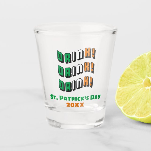 St Patricks Day Irish Niedlich Funny Drink Schnapsglas (Vorderseite)