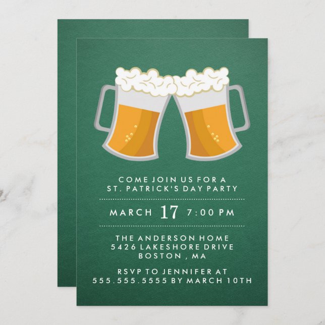 St. Patrick's Day Irish Party Invitation (Devant / Derrière)