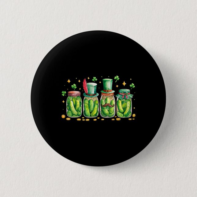 St. Patrick's Day Irish Pickle Jar Pickle Liebhabe Button (Vorderseite)