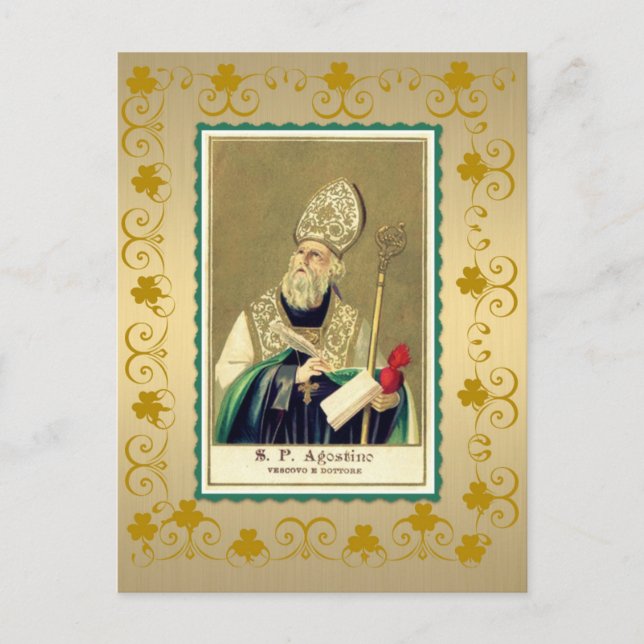 St. Patrick's Day Irish Postcard w Kleeblatts Postkarte (Vorderseite)