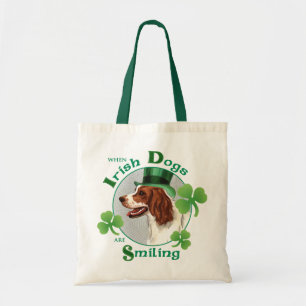 St. Patrick's Day Irish Red & White Setter Tragetasche