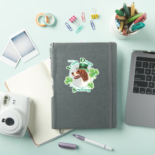 St. Patrick's Day Irish Red & White Setter Vinyl Aufkleber