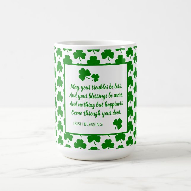 St. Patrick's Day Irish Sessing Green Kleeblatt Kaffeetasse (Mittel)