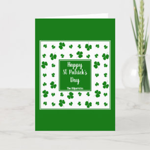 St Patrick's Day Irish Sessings Kleeblatt Pattern Feiertagskarte