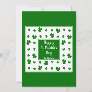 St Patrick's Day Irish Sessings Kleeblatt Pattern Feiertagskarte