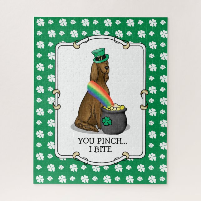 St. Patrick's Day Irish Setter Dog (rot 1) Funny (Vertikal)