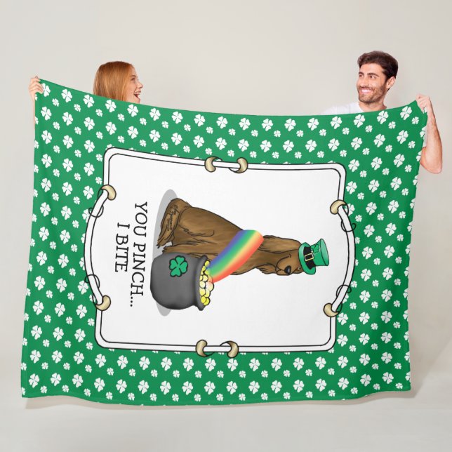 St. Patrick's Day Irish Setter Dog (rot 1) Funny Fleecedecke (Beispiel)