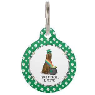St. Patrick's Day Irish Setter Dog (rot 1) Funny Haustiermarke