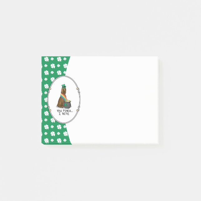 St. Patrick's Day Irish Setter Dog (rot 1) Funny Post-it Klebezettel (Vorderseite)