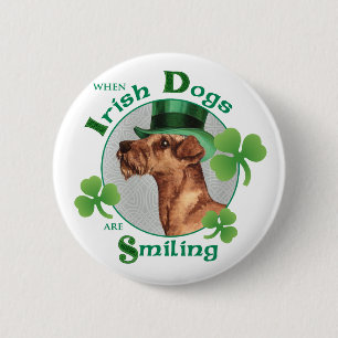 St Patrick's Day Irish Terrier Button