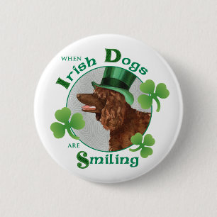 St. Patrick's Day Irish Water Spaniel Button