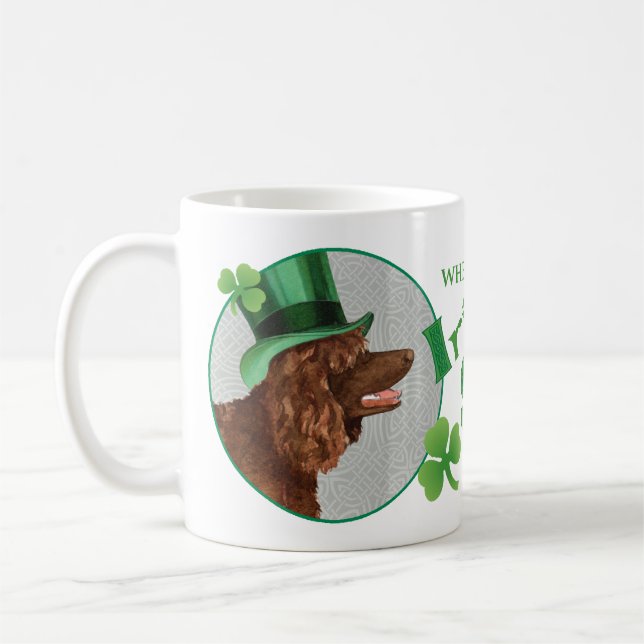 St. Patrick's Day Irish Water Spaniel Kaffeetasse (Links)
