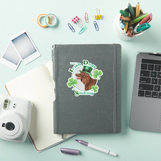 St. Patrick's Day Irish Water Spaniel Vinyl Aufkleber (iPad Hülle)