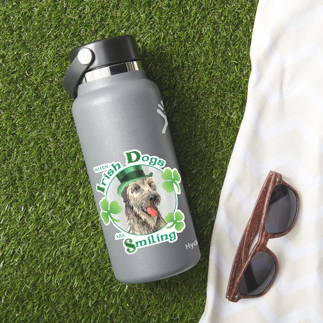 St. Patrick's Day Irish Wolfhound Vinyl Sticker (HydroFlask Insitu)